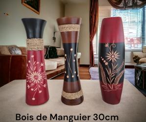 VASE MANGUIER MARRON/NOIR 